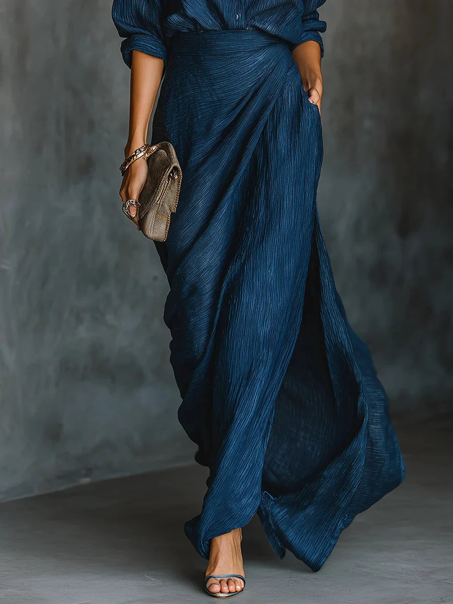 Maggy | Floral Print Three Quarter Sleeve Maxi Dress