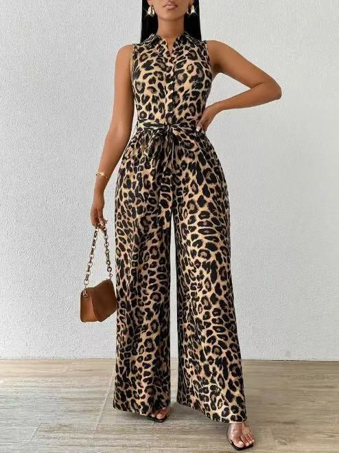 Frankie | Leopard Print Knit Jumpsuit