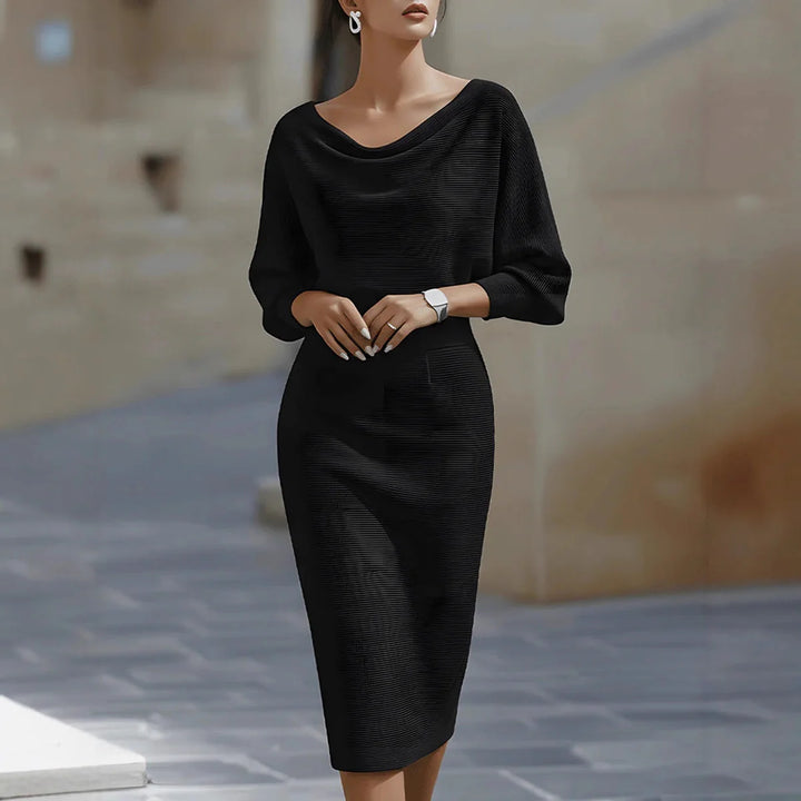 Mildred | Floral Print Three Quarter Sleeve Midi Dress