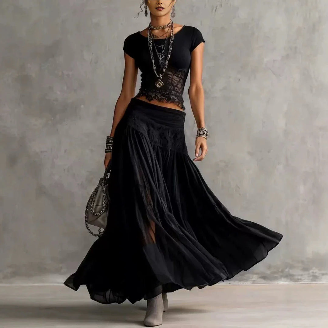 Ellys | Elegant Knit Maxi Skirt Set