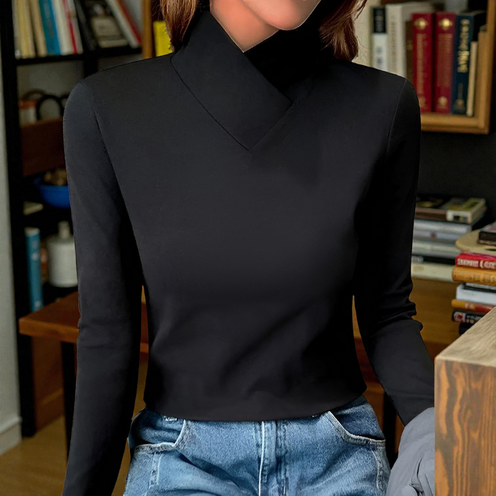 Sherie | Elegant High-Neck Knit Sweater