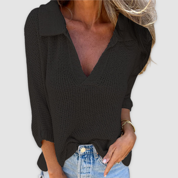 Lana | Elegant V-neck Knit Top