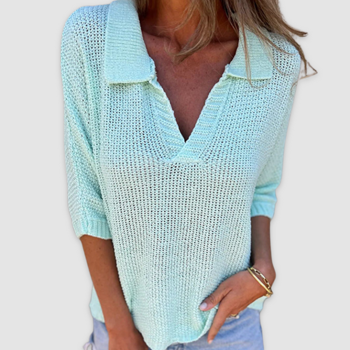 Lana | Elegant V-neck Knit Top