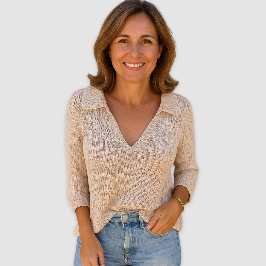 Lana | Elegant V-neck Knit Top