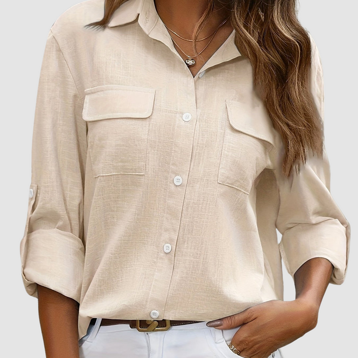 Celest | Elegant pocket Three Quarter blouse
