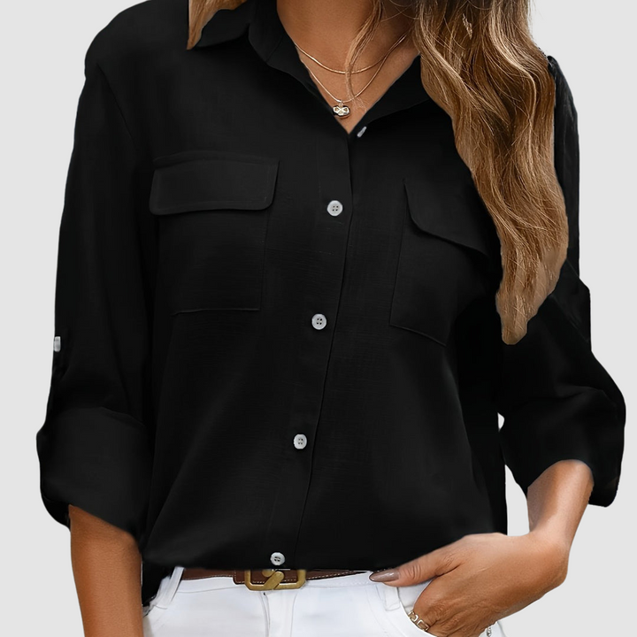 Celest | Elegant pocket Three Quarter blouse