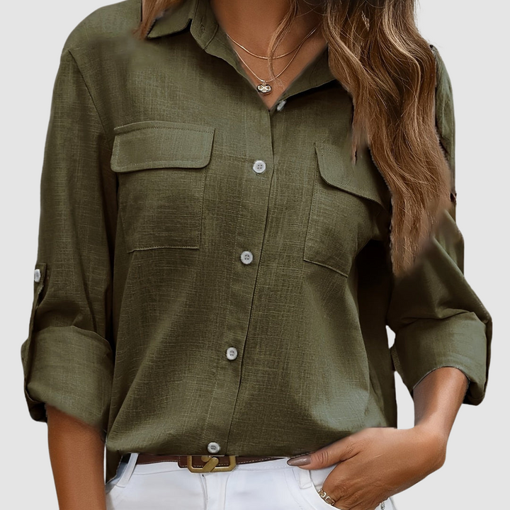 Celest | Elegant pocket Three Quarter blouse