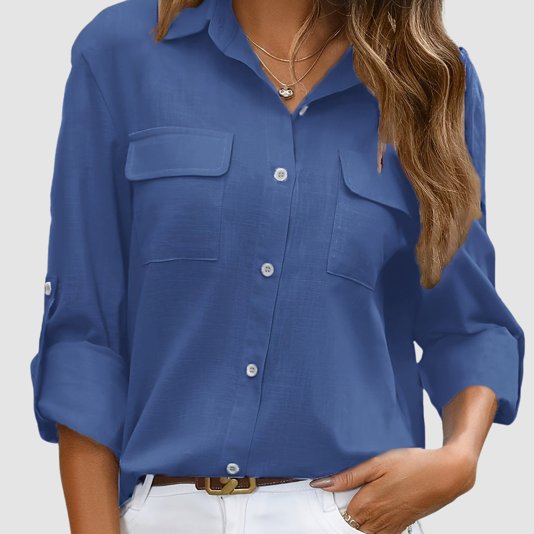 Celest | Elegant pocket Three Quarter blouse