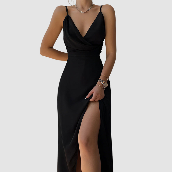 Cynthia | Elegant Three Quarter Sleeve Maxi Dress