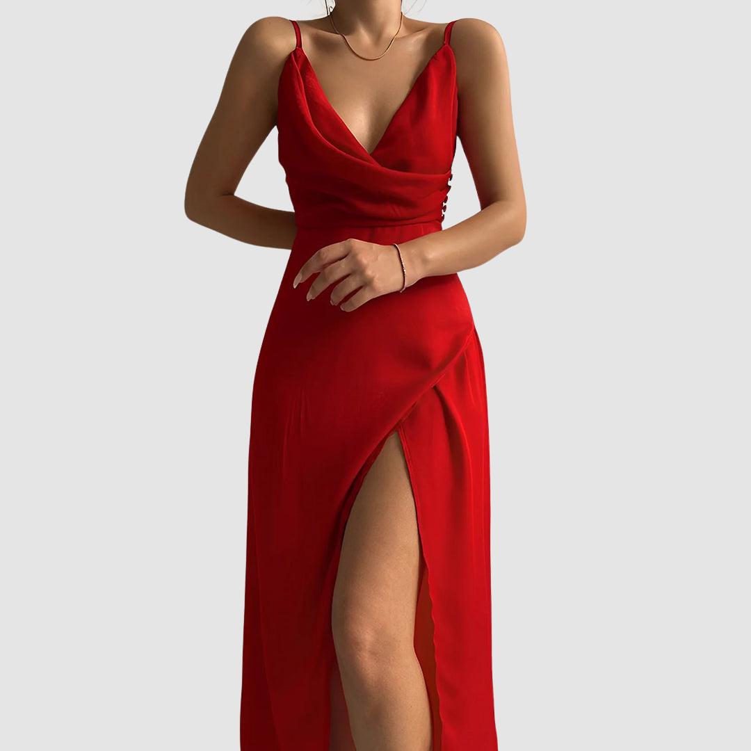 Cynthia | Elegant Three Quarter Sleeve Maxi Dress