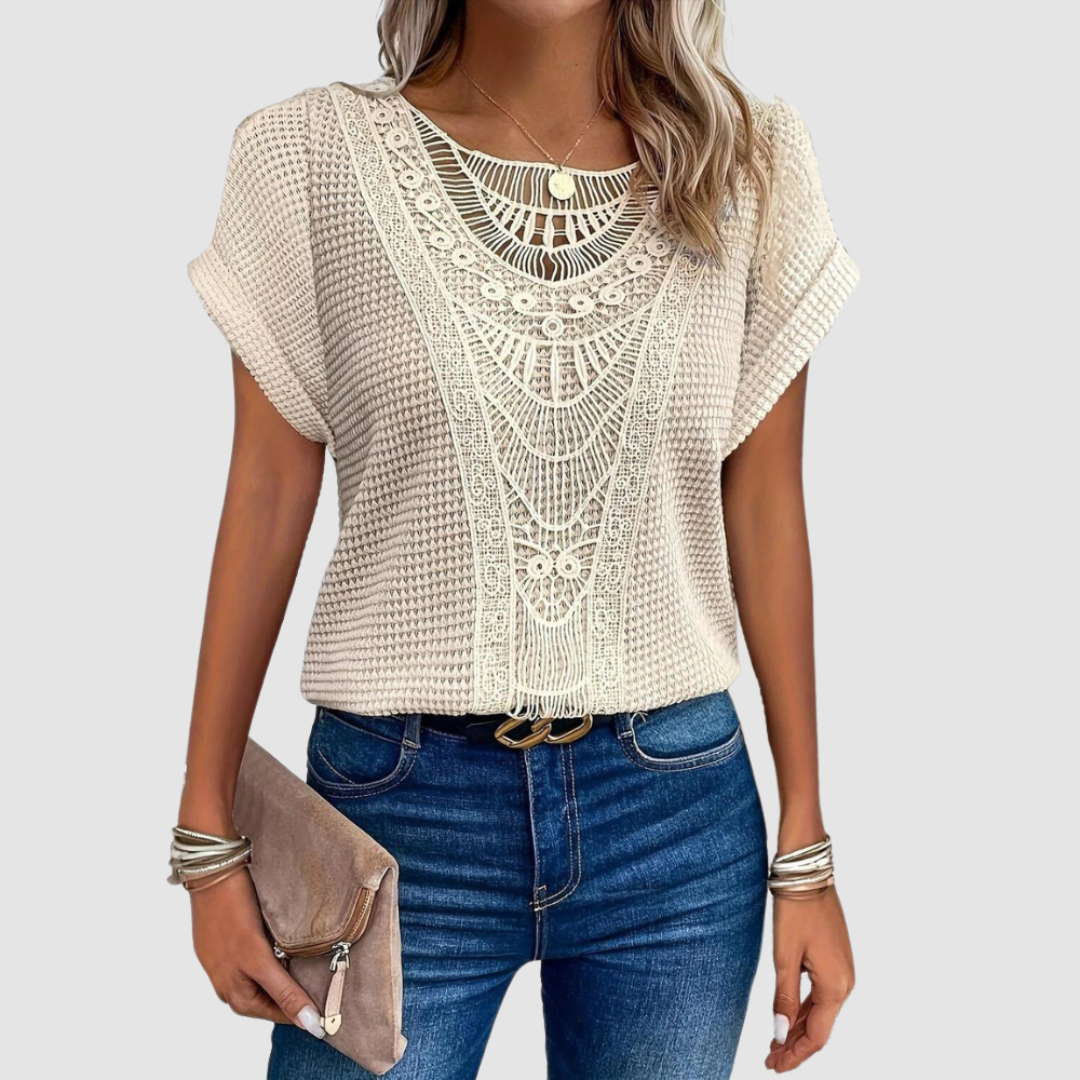 Sophie Chic Lace | Elegant Three Quarter Sleeve Top