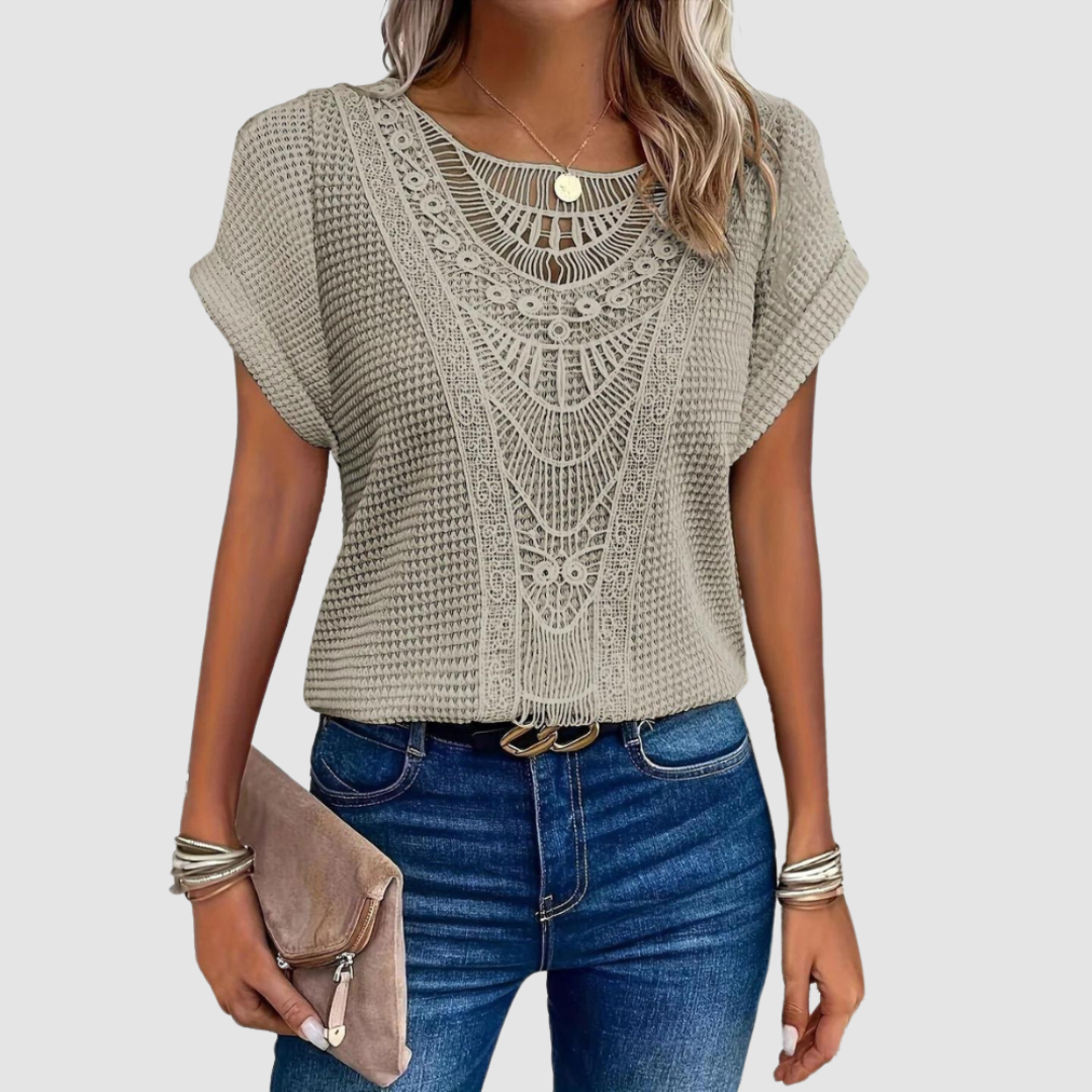 Sophie Chic Lace | Elegant Three Quarter Sleeve Top