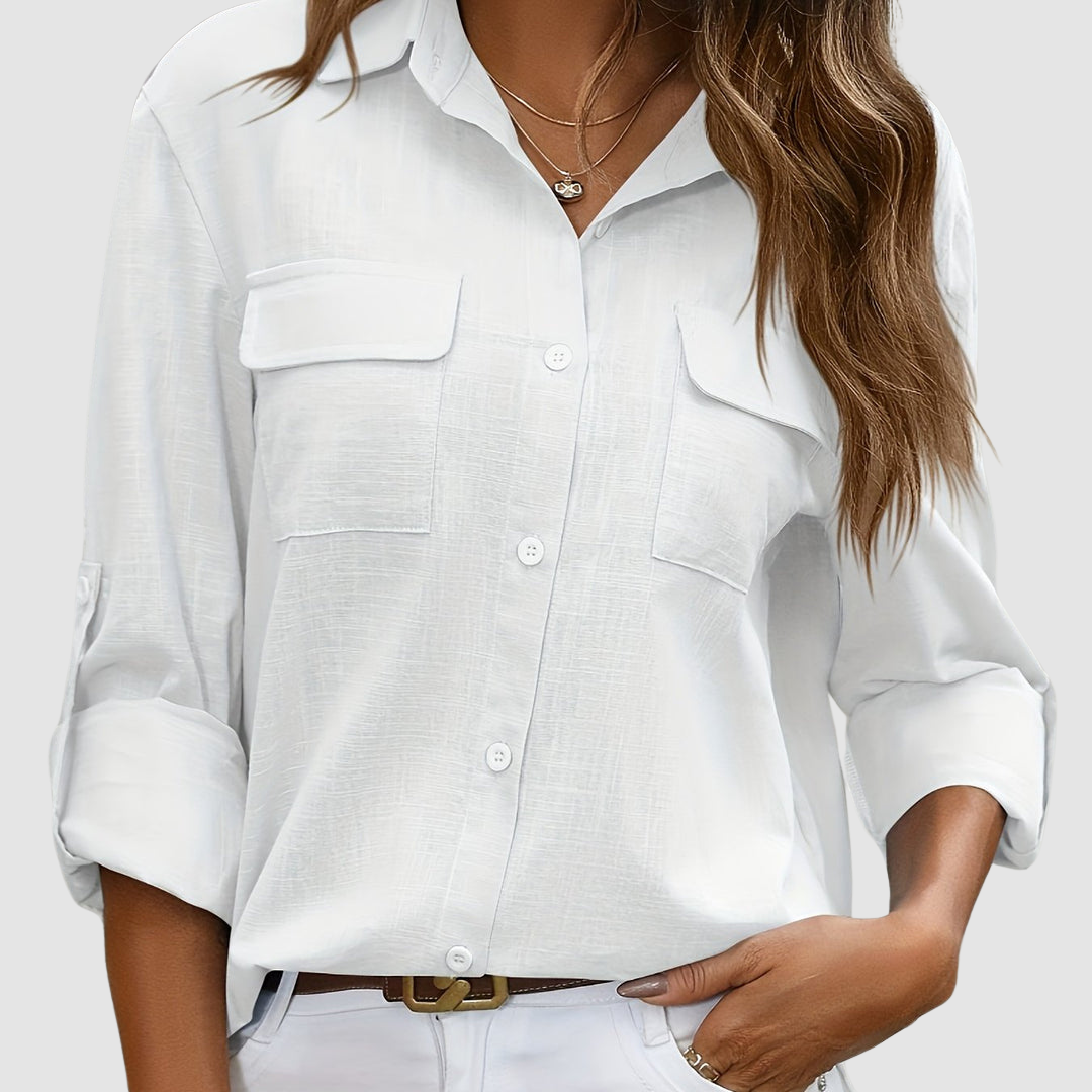 Celest | Elegant pocket Three Quarter blouse