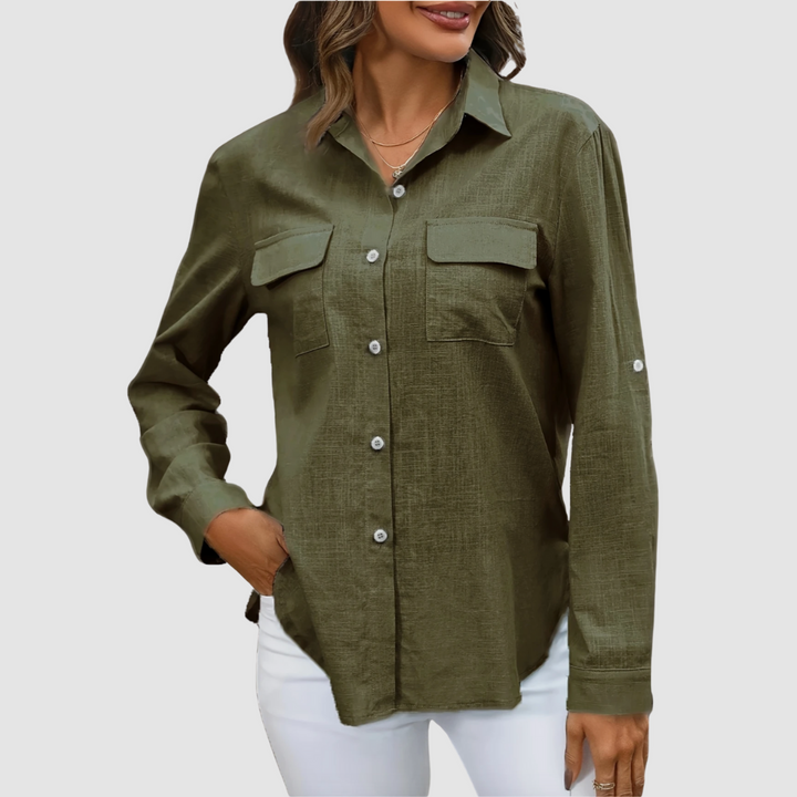 Celest | Elegant pocket Three Quarter blouse