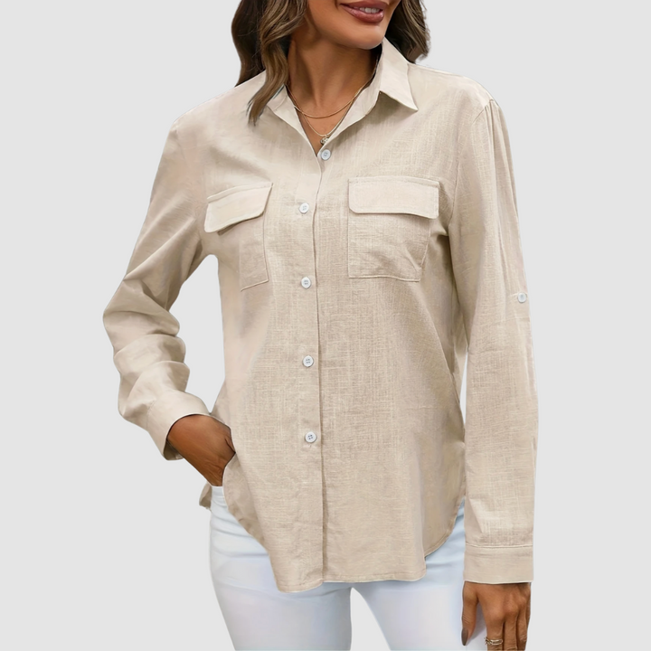 Celest | Elegant pocket Three Quarter blouse