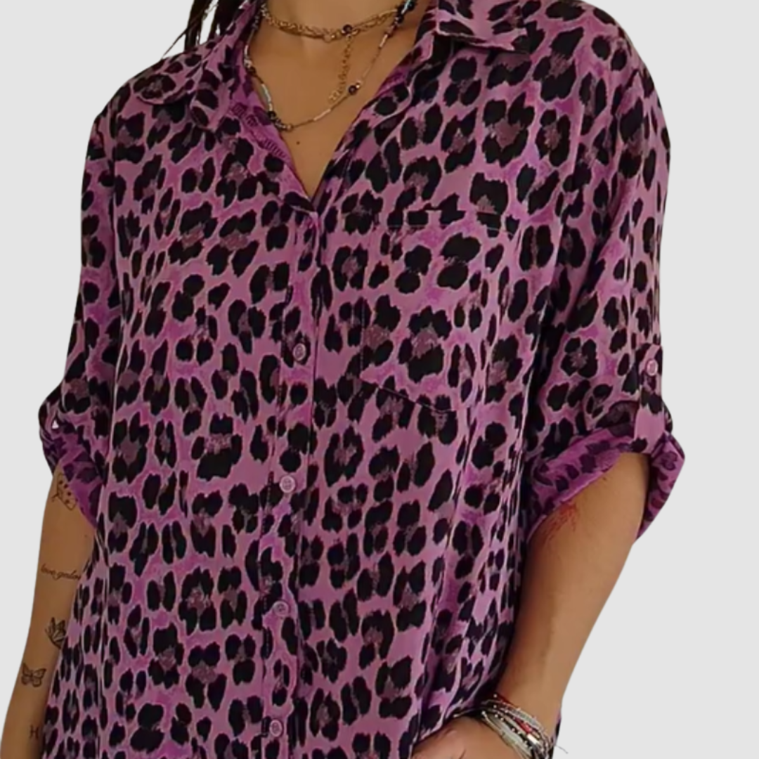 Casey | Stylish Leopard Print Blouse