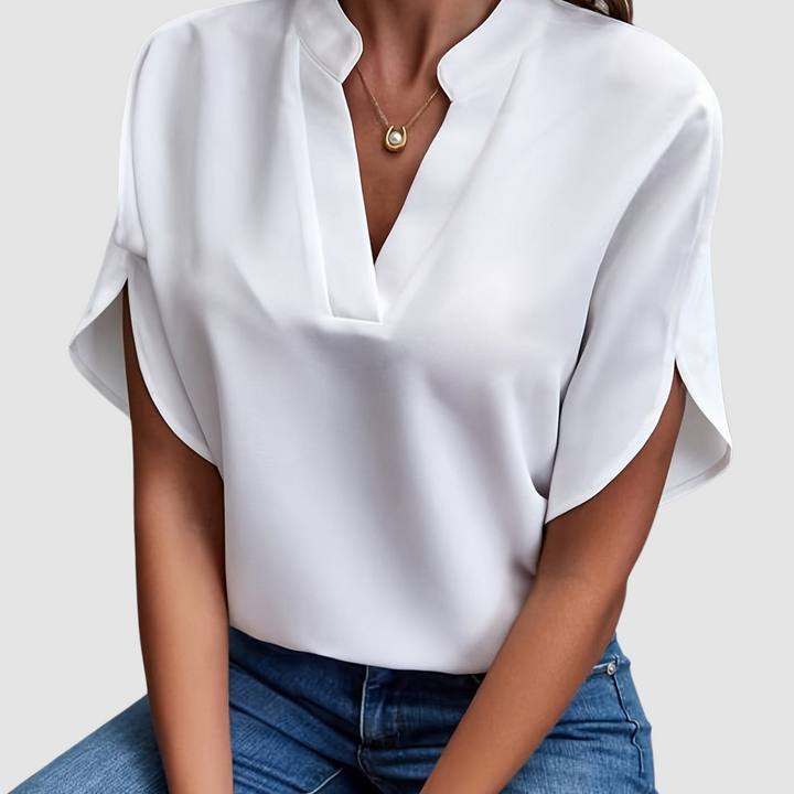 Elain - Draped, Elegant, Three Quarter Blouse