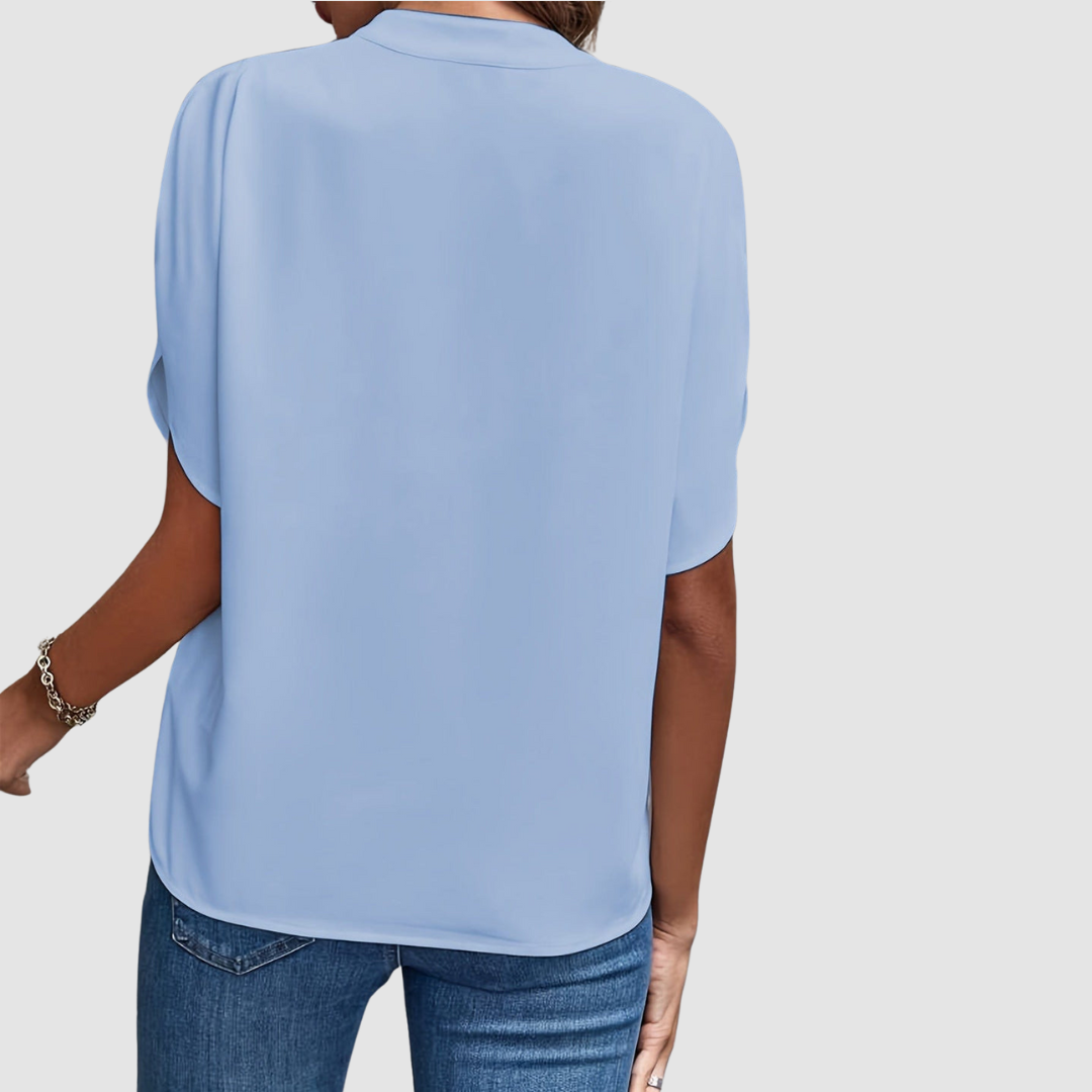 Elain - Draped, Elegant, Three Quarter Blouse