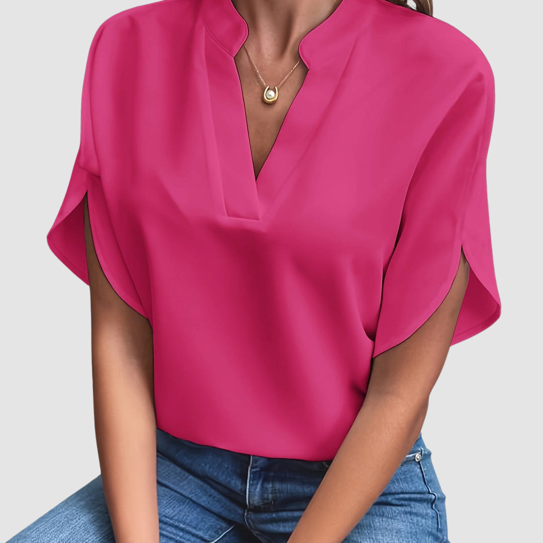 Elain - Draped, Elegant, Three Quarter Blouse