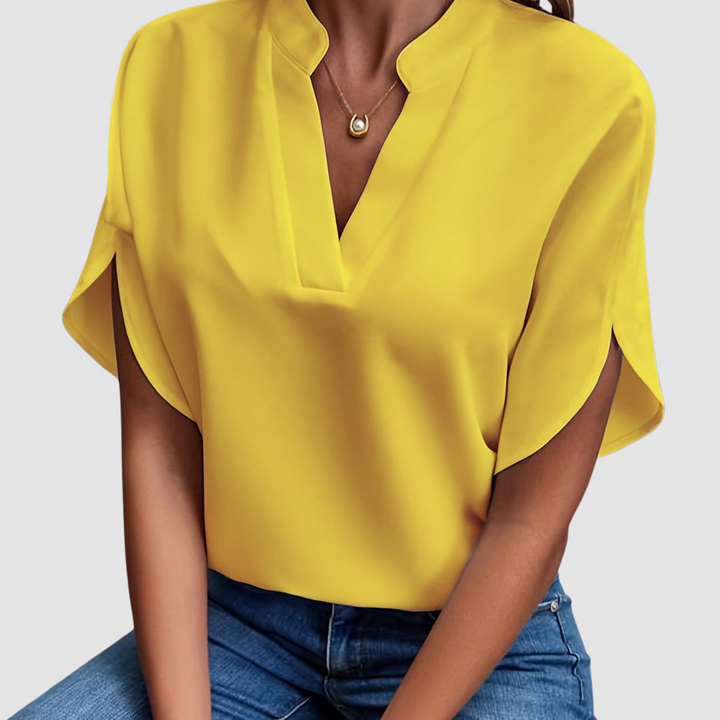 Elain - Draped, Elegant, Three Quarter Blouse