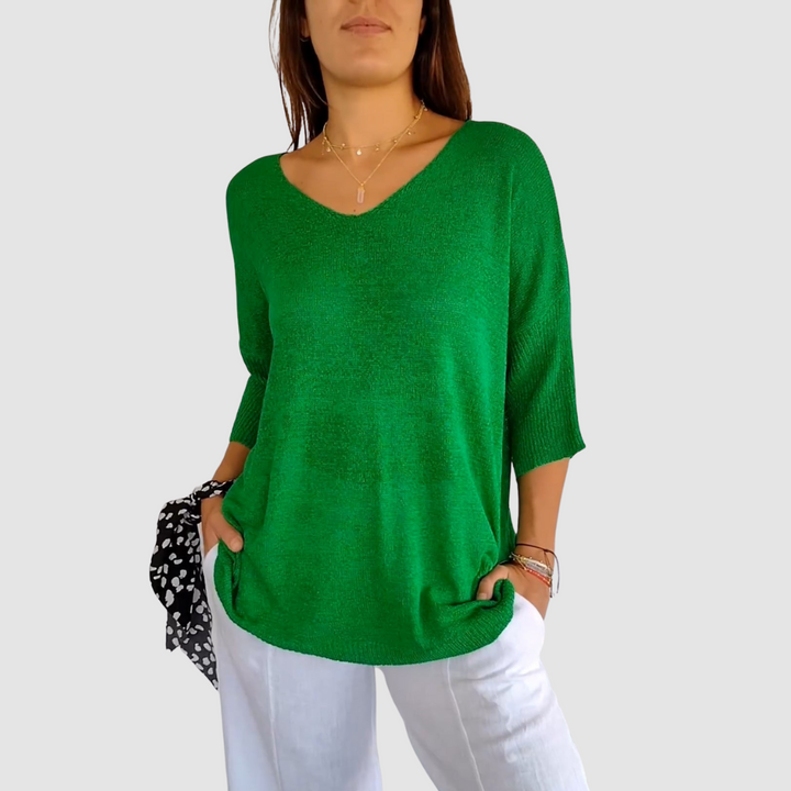 Camille | Knit V-Neck Top