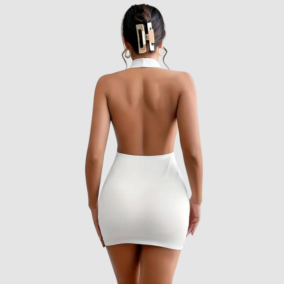 Juliana | Sleek Halter Mini Dress