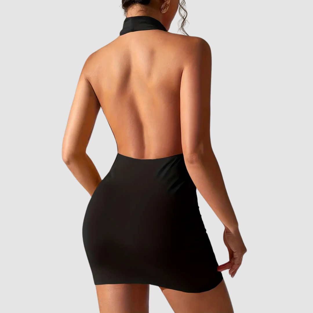Juliana | Sleek Halter Mini Dress