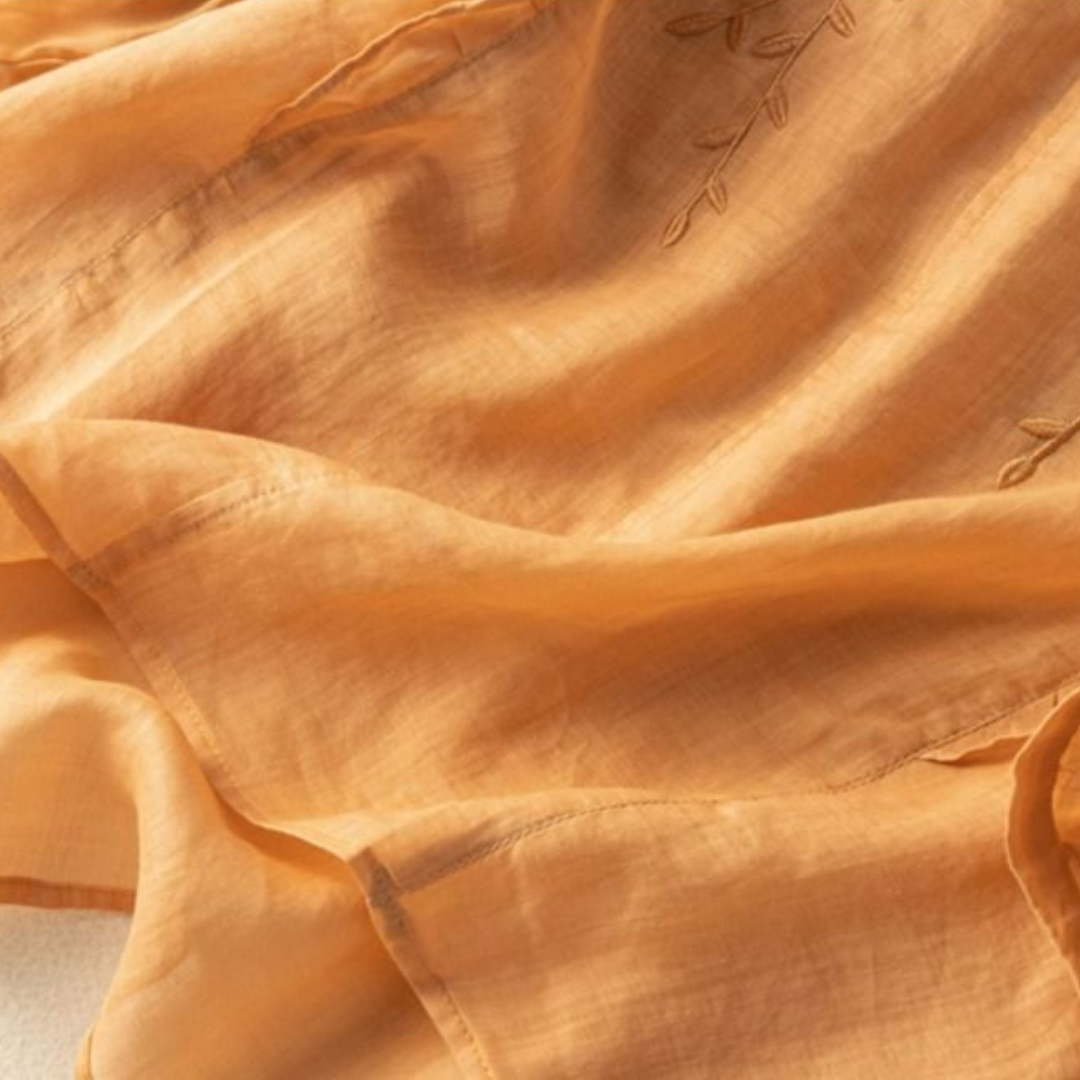 Margarita - Loose Retro Cotton-Linen Top