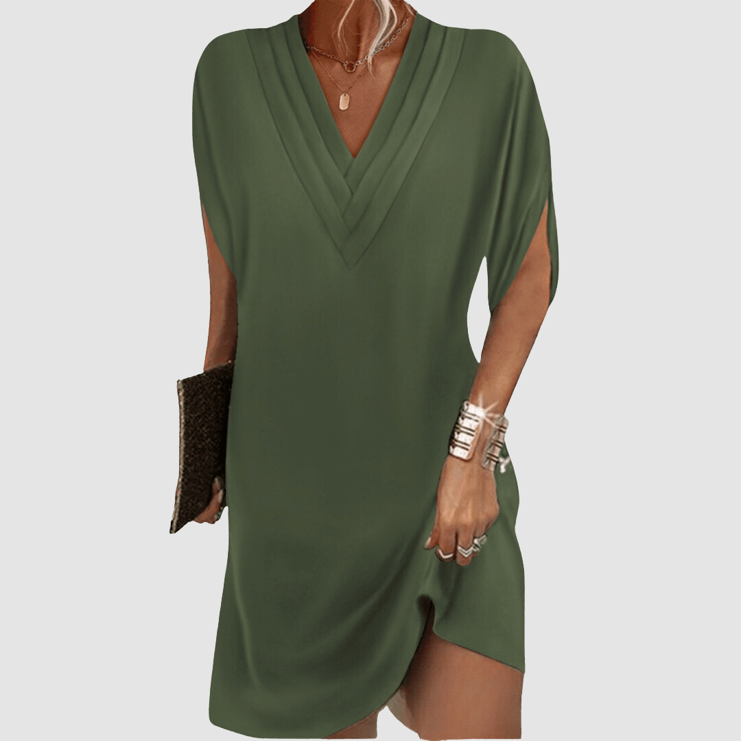 Alysa | Elegant Half-Sleeve Midi Dress
