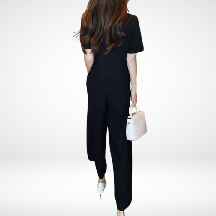 Elsie | Elegant Short-Sleeve Two-Piece Set