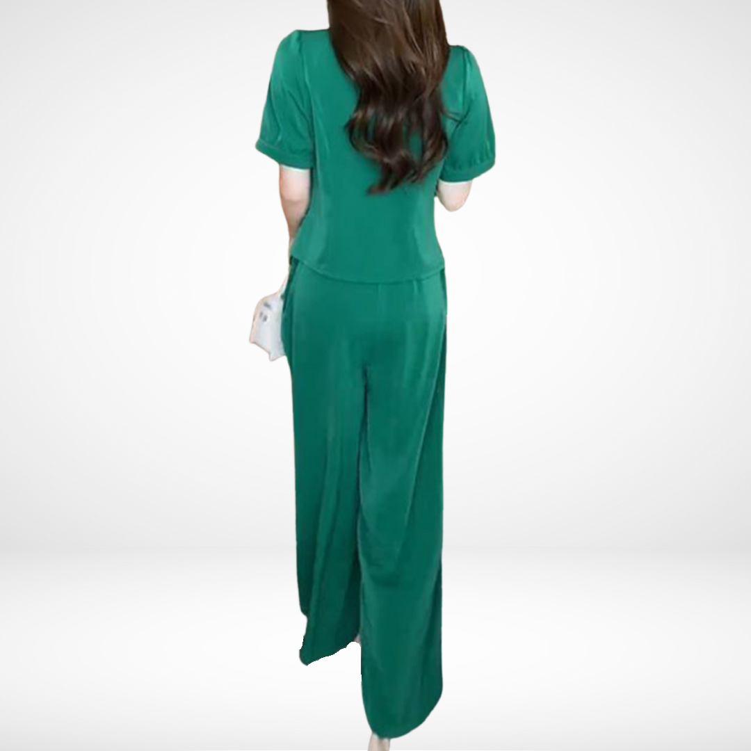 Elsie | Elegant Short-Sleeve Two-Piece Set