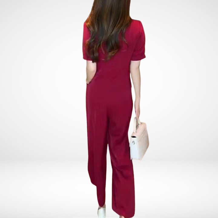Elsie | Elegant Short-Sleeve Two-Piece Set