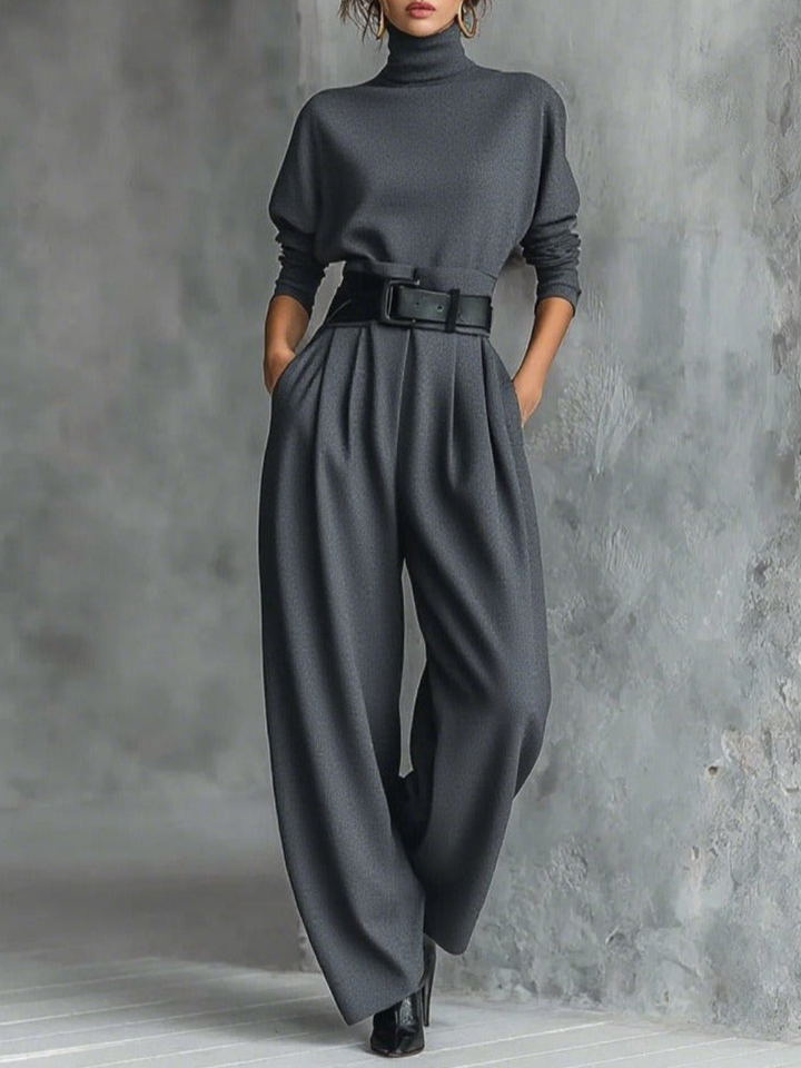 Jessica | Elegant Top & Straight-Leg Pants Set