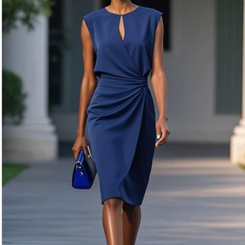 Chrissy | Casual Three Quarter Sleeve Midi Dress