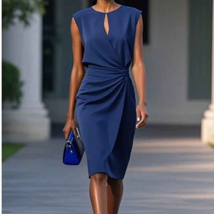 Chrissy | Casual Three Quarter Sleeve Midi Dress