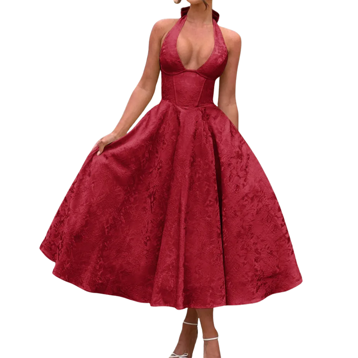 Valarie | Elegant Three Quarter Sleeve Maxi Dress