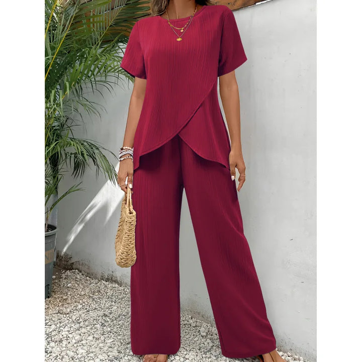 Lorrina - Elegant Soft Two-Piece Set | Chic Casual Knit Outfit