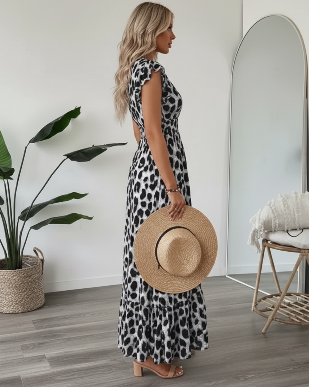 Judie | Leopard Print Midi Dress