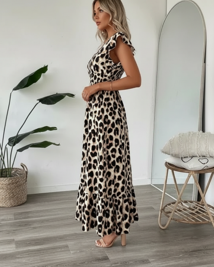 Judie | Leopard Print Midi Dress