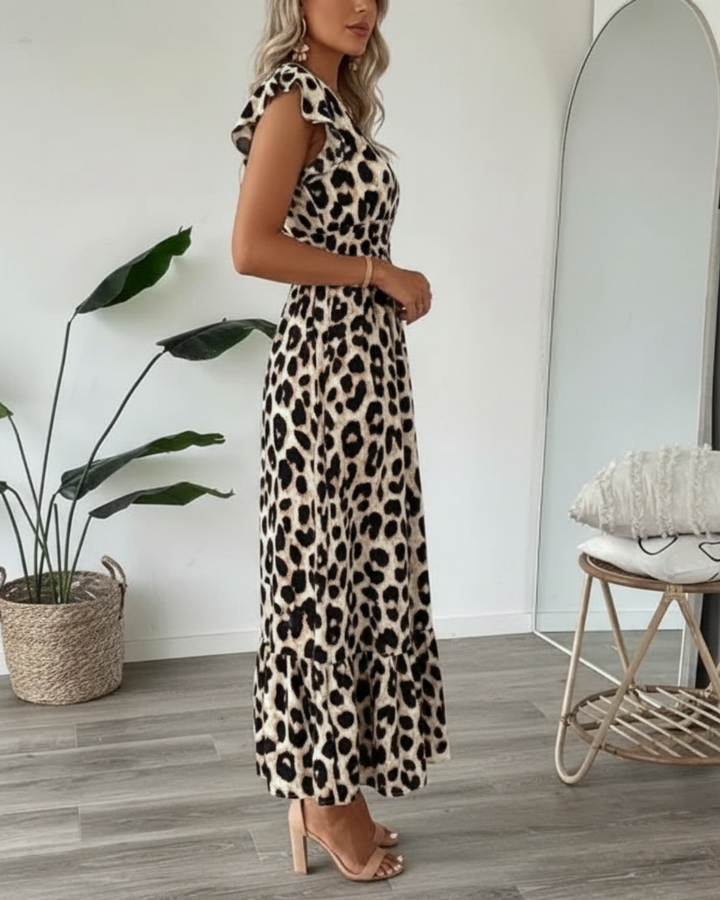 Judie | Leopard Print Midi Dress