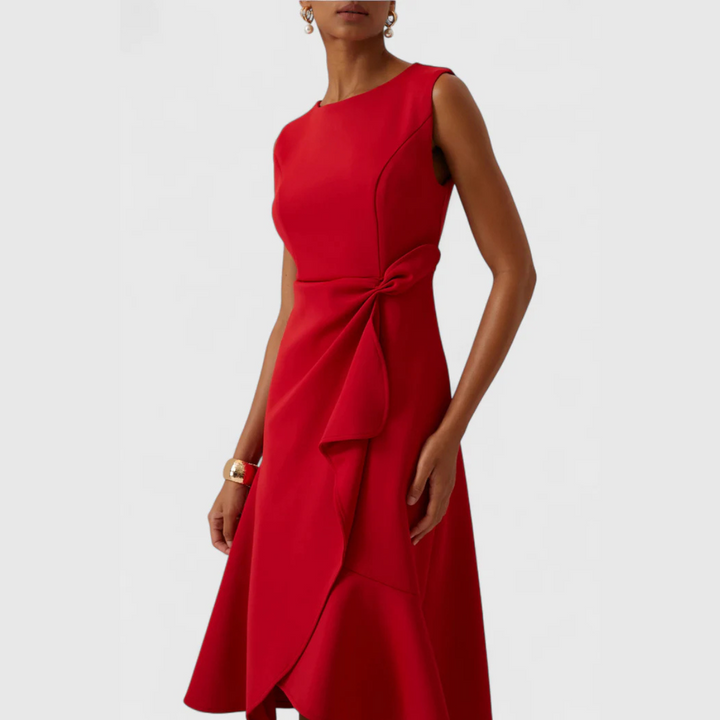 Amy's Wardrobe | Asymmetrical Draped Midi Dress