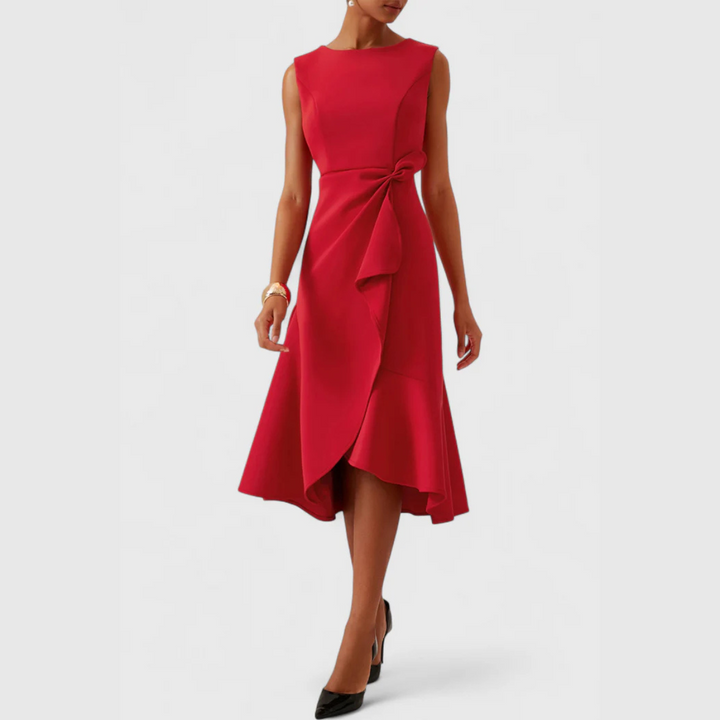 Amy's Wardrobe | Asymmetrical Draped Midi Dress