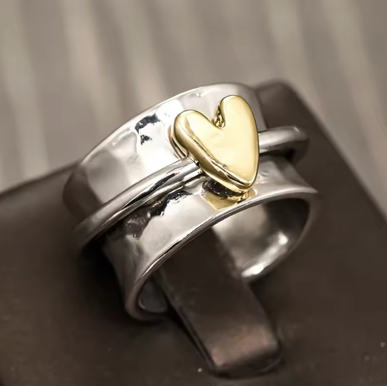 Golden Heart Ring | Elegant Gold Ring