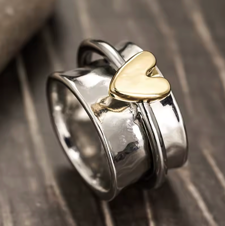 Golden Heart Ring | Elegant Gold Ring