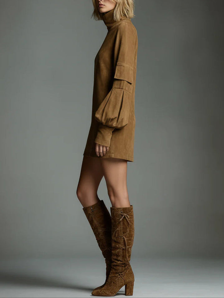 Louise | Vintage Turtleneck Knit Mini Dress