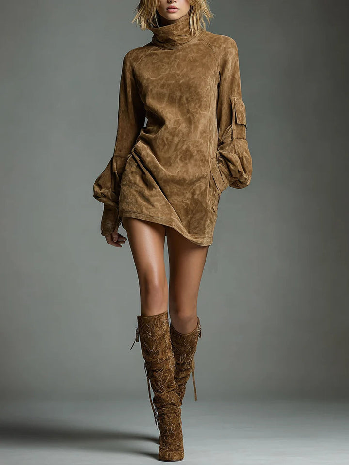 Louise | Vintage Turtleneck Knit Mini Dress