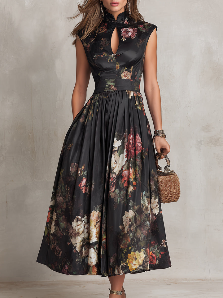 Brianne | Elegant Three Quarter Sleeve Midi Dress