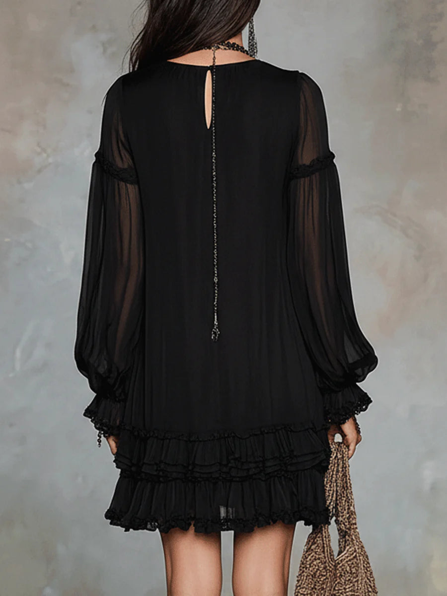 Nysa - Floral Print Chiffon Mini Dress