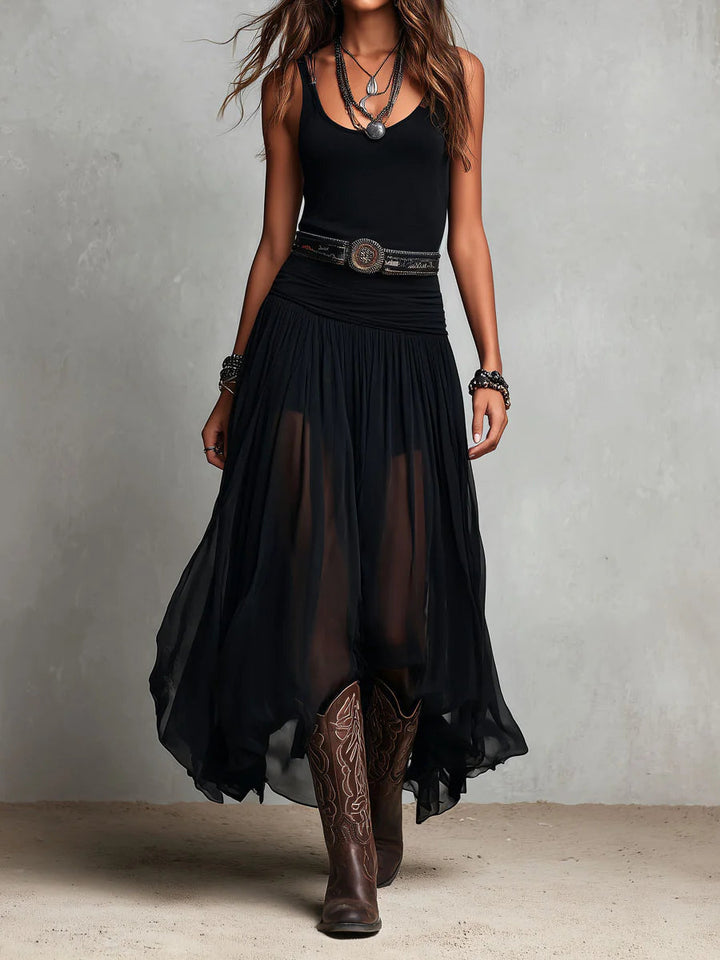 Lyndsay - Elegant Belted Maxi Dress