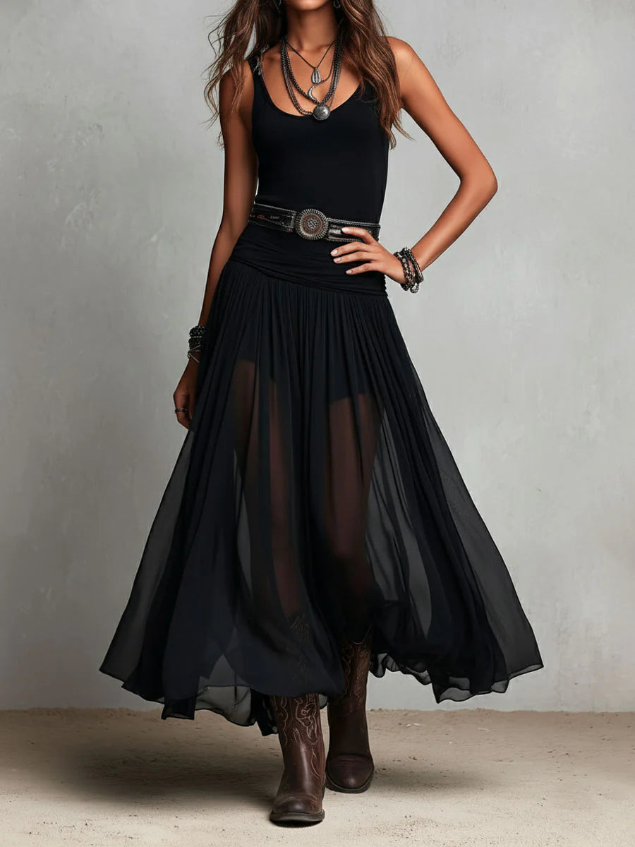 Lyndsay - Elegant Belted Maxi Dress